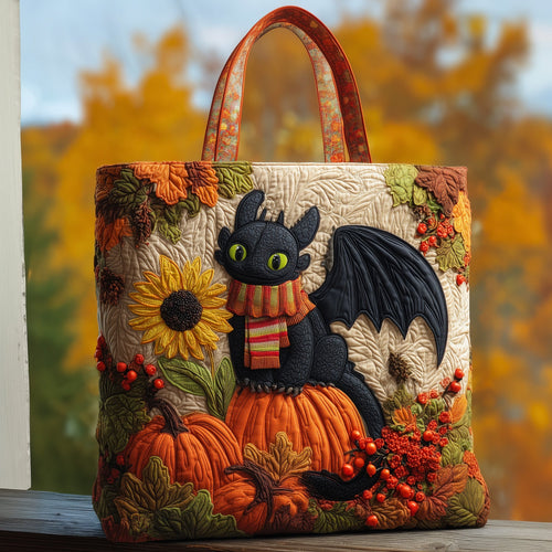 Toothless in Autumn Quilted Tote Bag GFTOHD10718