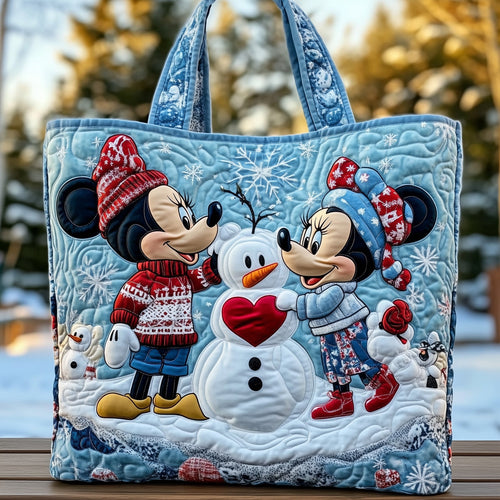 Christmas Mouse Couple Quilted Tote Bag GFTOHD10729