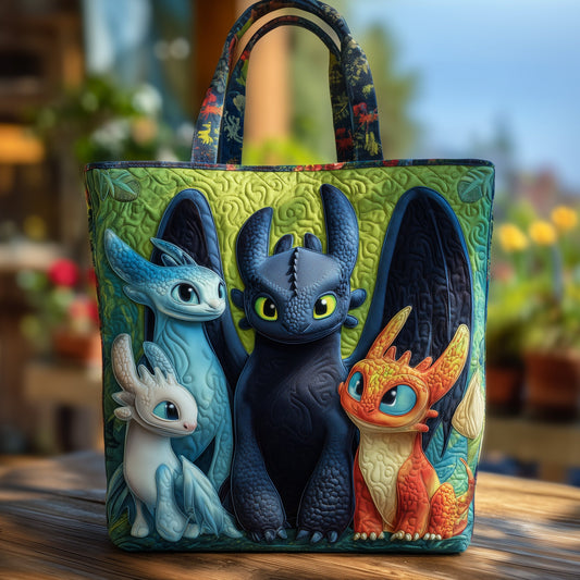 Dragon Family Quilted Tote Bag GFTOHD10712