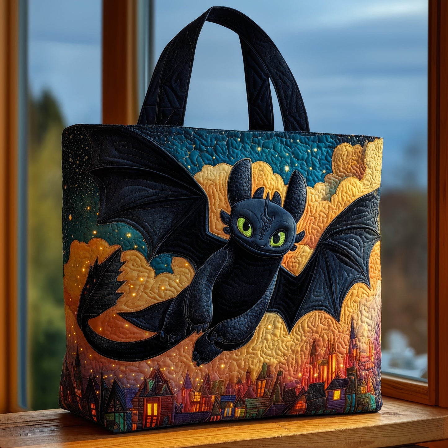 Celestial Dragon Quilted Tote Bag GFTOHD10715