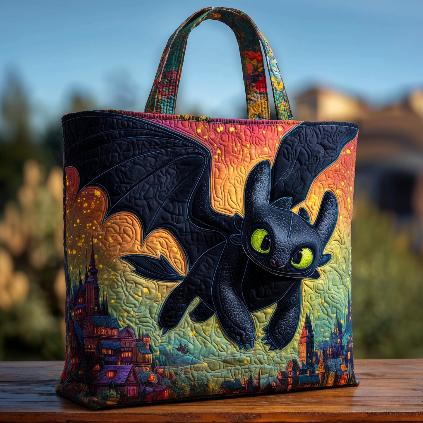 Celestial Dragon Quilted Tote Bag GFTOHD10716