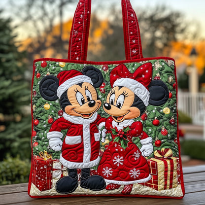 Christmas Mouse Couple Quilted Tote Bag GFTOHD10728