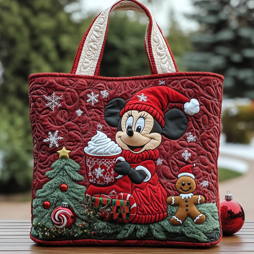 Winter Mouse Christmas Quilted Tote Bag GFTOHD10734
