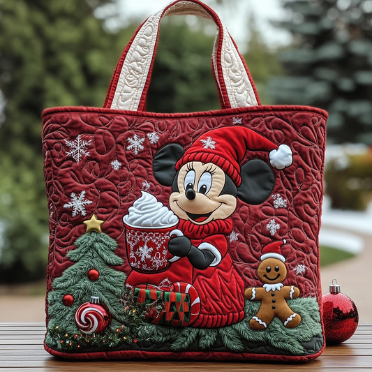 Winter Mouse Christmas Quilted Tote Bag GFTOHD10734