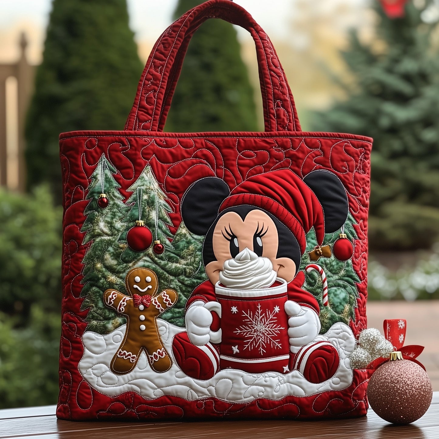 Winter Mouse Christmas Quilted Tote Bag GFTOHD10735