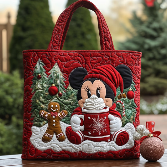 Winter Mouse Christmas Quilted Tote Bag GFTOHD10735