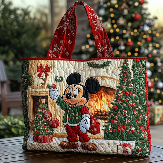 Festive Mouse Friends Quilted Tote Bag GFTOHD10736