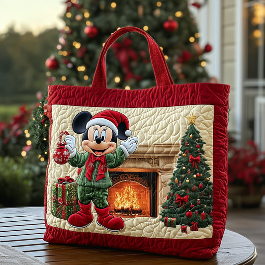 Festive Mouse Friends Quilted Tote Bag GFTOHD10737
