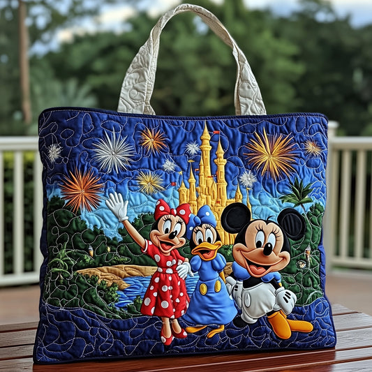 Fairytale Castle Fireworks Quilted Tote Bag GFTOHD10739