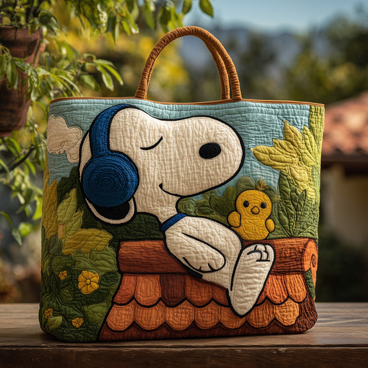 Childhood Pup Friend Quilted Tote Bag GFTOHD10798