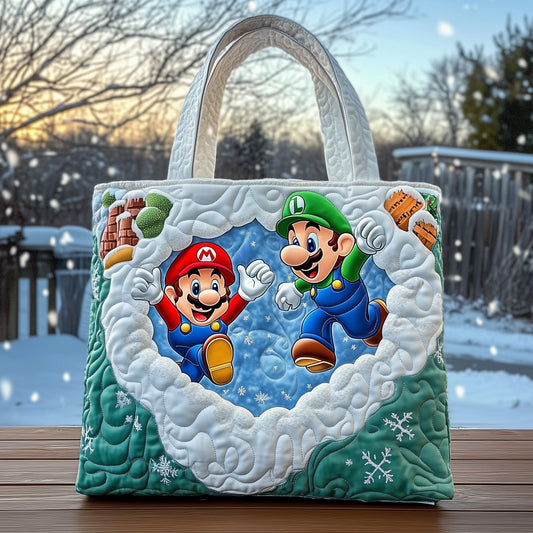 Gaming Bros in Snow Quilted Tote Bag GFTOHD10820