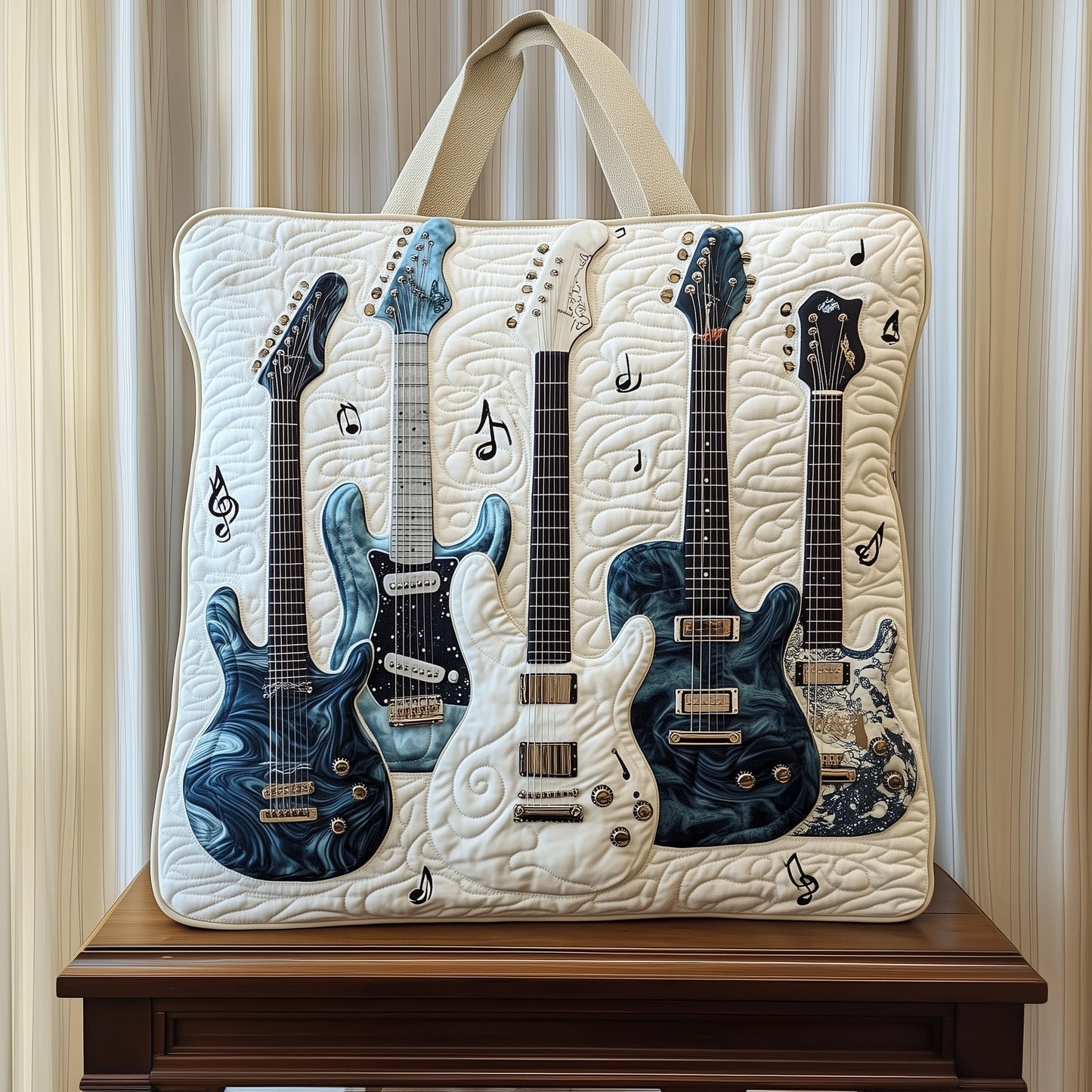 Elegant Guitar Quilted Tote Bag GFTOHD8012